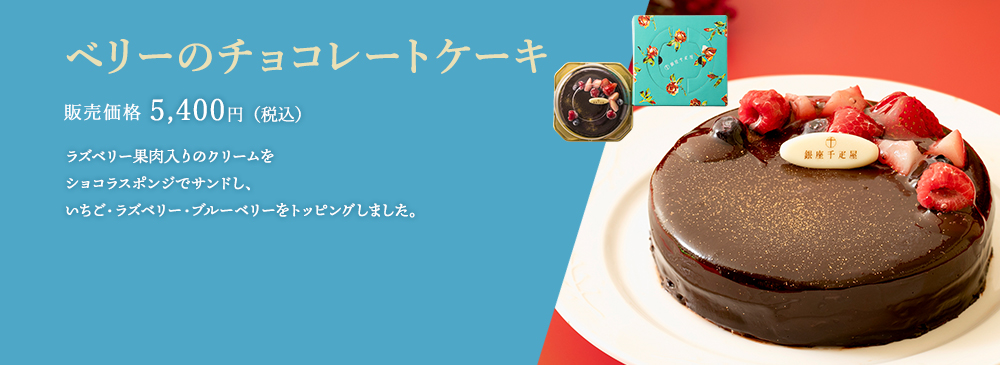 ベリーのチョコレートケーキ